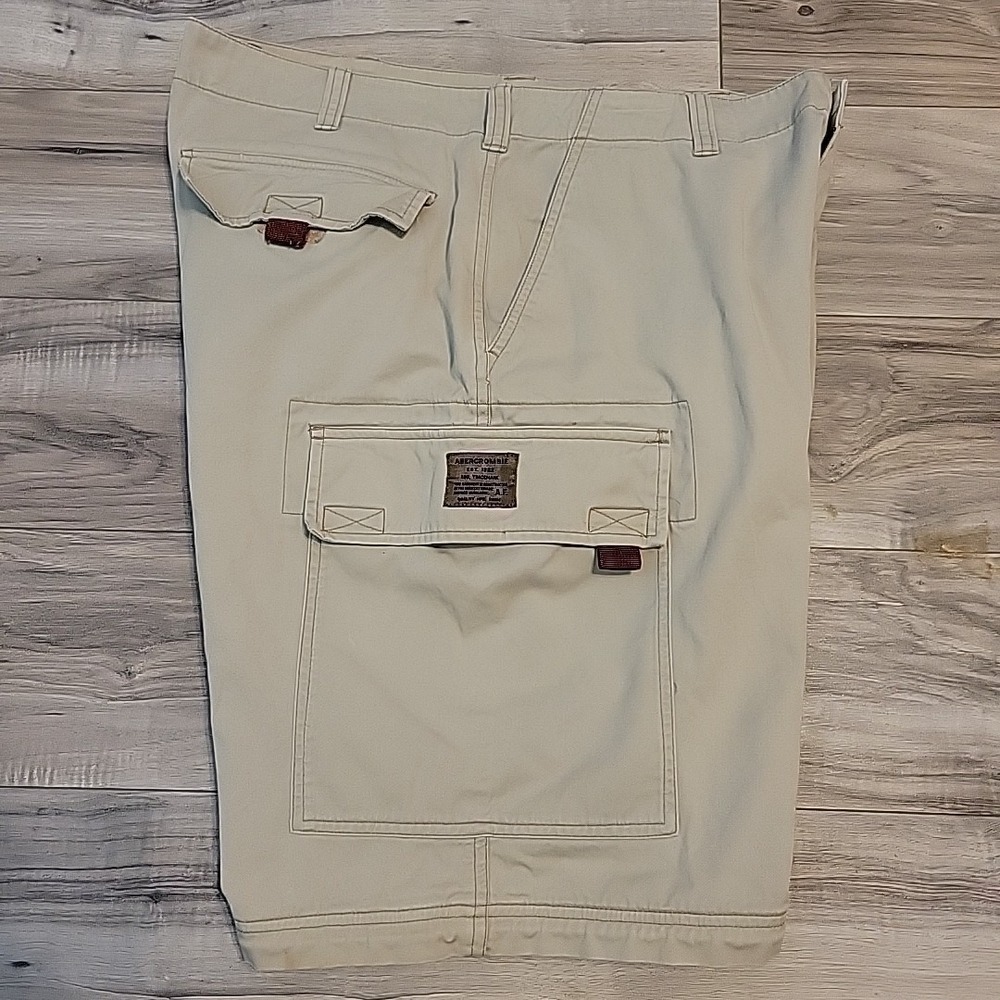 VTG‎ Abercrombie & Fitch Cargo Shorts Mens Large Beige Baggy Loose Outdoor